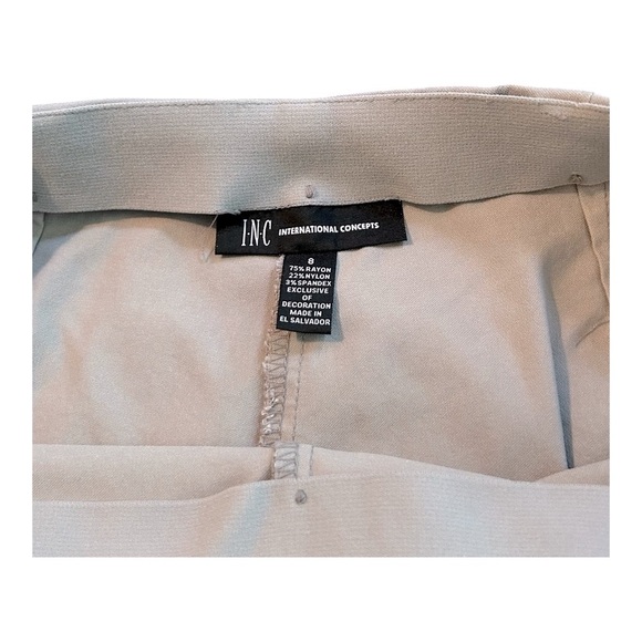 INC International Concepts Gray Silver grommets Ankle Pants Size 8 Like new - Picture 3 of 9